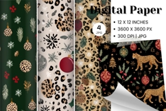 Christmas Ornament Pattern Background Digital Paper_4 Product Image 1