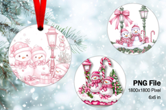 Snowman Christmas Ornament Round Circle Tree Decorate PNG4 Product Image 1