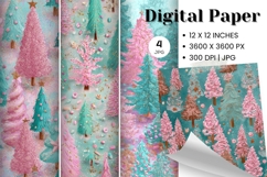 Christmas Tree Pattern Digital Paper Background Seamless_4 Product Image 1