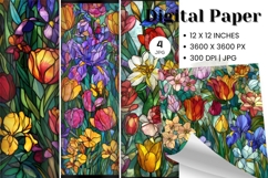 Flower Background Digital Paper Wallpaper Backdrop_4 Product Image 1