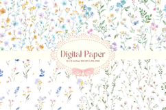 Flower Pattern Background Wallpaper Digital Paper_4 Product Image 1