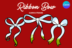 Coquette Bow Canva Frame Hand-Drawn Ribbon Mom life Design Product Image 1