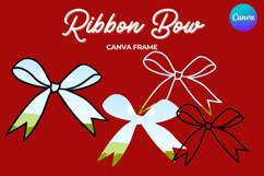 Coquette Bow Canva Frame Hand-Drawn Ribbon Mom life Design Product Image 1