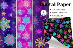 Purple Snowflake Bokeh Sparkle Christmas Background Backdrop Product Image 1