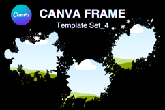 Watercolor Splash Canva Frame Template Bleach Effect Frame4 Product Image 1