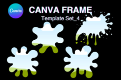 Watercolor Splash Canva Frame Template Bleach Effect Frame4 Product Image 1