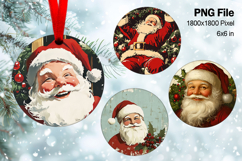 Santa Claus Christmas Ornament Snow Decorate Sublimation_40 Product Image 1