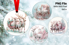 Christmas Deer Ornament Circle Deer Flower Decorate_41 Product Image 1