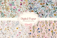 Flower Pattern Background Wallpaper Digital Paper_41 Product Image 1