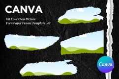 Torn Paper Ripped Text Box Canva Frame Photo Template_42 Product Image 1