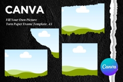 Torn Paper Ripped Text Box Canva Frame Photo Template_43 Product Image 1