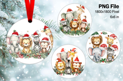 Animal Christmas Ornament Tree Zoo Round Circle Decorate Product Image 1