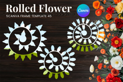 Rolled Flower Canva Frame Paper Flowers Canva Template_45 Product Image 1