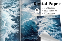 Ocean Waves Background Sea Water Deep Blue Ocean Surfing_45 Product Image 1