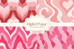 Heart Pattern Valentines Background Wallpaper Digital Paper Product Image 1