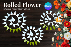 Rolled Flower Canva Frame Paper Flowers Canva Template_46 Product Image 1