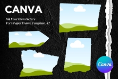 Torn Paper Ripped Text Box Canva Frame Photo Template_47 Product Image 1
