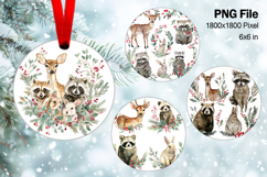 Animal Christmas Ornament Tree Zoo Round Circle Decorate_47 Product Image 1