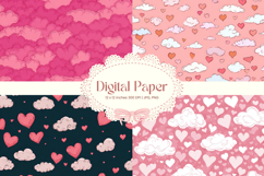 Heart Pattern Valentines Background Wallpaper Digital Paper Product Image 1