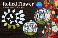Rolled Flower Canva Frame Paper Flowers Canva Template_49 Product Image 1