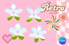 Retro Flower Canva Frame Vintage Photo Frame Drag Drop_5 Product Image 1