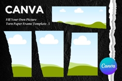 Torn Paper Ripped Text Box Canva Frame Photo Template_5 Product Image 1