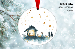 Nativity Scene Christmas Ornament Round Circle Jesus Baby_5 Product Image 1