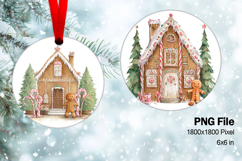 Christmas House Ornament Watercolor Snow House Decorate_5 Product Image 1