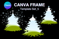 Christmas Tree Canva Frame, Pine Tree Photo Frame Template5 Product Image 1
