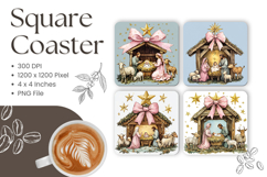 Nativity Scene Coasters Square Christmas Accessories Jesus_5 Product Image 1