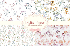 Flower Pattern Background Wallpaper Digital Paper_5 Product Image 1