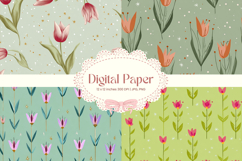 Flower Pattern Background Wallpaper Digital Paper_166 Product Image 1