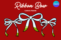 Coquette Bow Canva Frame Hand-Drawn Ribbon Mom life Design Product Image 1