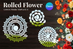 Rolled Flower Canva Frame Paper Flowers Canva Template_5 Product Image 1