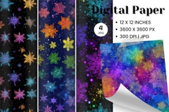 Purple Snowflake Bokeh Sparkle Christmas Background Backdrop Product Image 1