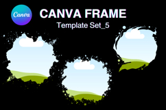 Watercolor Splash Canva Frame Template Bleach Effect Frame5 Product Image 1