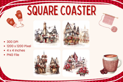 Christmas Square Coasters Winter Accessories Keychain_5 Product Image 1