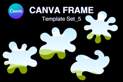Watercolor Splash Canva Frame Template Bleach Effect Frame5 Product Image 1