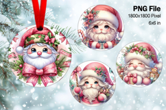 Santa Claus Christmas Ornament Snow Decorate Sublimation_50 Product Image 1
