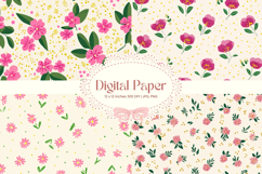 Flower Pattern Background Wallpaper Digital Paper_50 Product Image 1