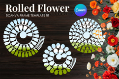 Rolled Flower Canva Frame Paper Flowers Canva Template_51 Product Image 1
