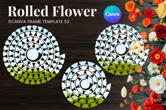 Rolled Flower Canva Frame Paper Flowers Canva Template_52 Product Image 1