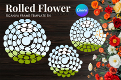 Rolled Flower Canva Frame Paper Flowers Canva Template_54 Product Image 1