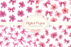 Bow Ribbon Background Bow Digital Paper Pattern Wallpaper_55 Product Image 1