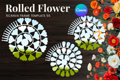 Rolled Flower Canva Frame Paper Flowers Canva Template_55 Product Image 1