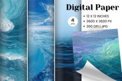 Ocean Waves Background Sea Water Deep Blue Ocean Surfing_55 Product Image 1
