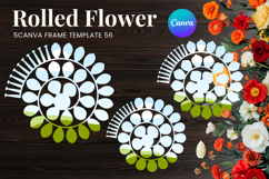 Rolled Flower Canva Frame Paper Flowers Canva Template_56 Product Image 1