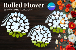 Rolled Flower Canva Frame Paper Flowers Canva Template_57 Product Image 1