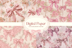 Bow Ribbon Background Bow Digital Paper Pattern Wallpaper_58 Product Image 1