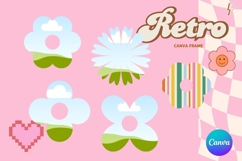 Retro Flower Canva Frame Vintage Photo Frame Drag Drop_6 Product Image 1